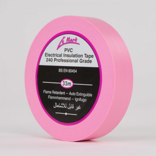 Le Mark PVC Electrical Insulation Tape 19mm x 33mm (Pink, new)